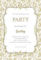 Gold Ornaments - Printable Party Invitation